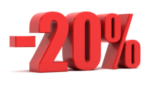 20 percent discount 3d text
